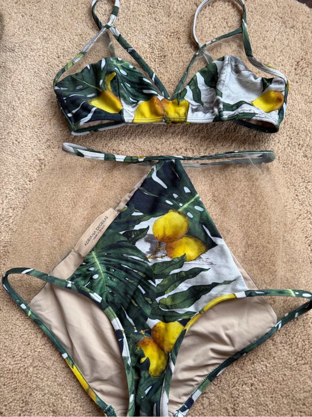 Adriana Degreas Green & Yellow Tropical High-Waist Bikini